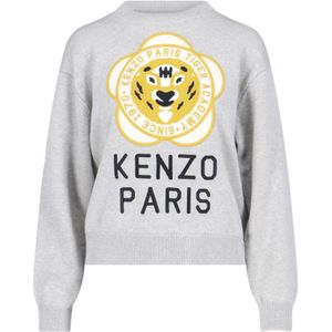 Kenzo, Sweatshirts & Hoodies, Dames, Grijs, M, Grijze Sweaters voor Heren