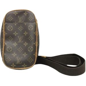 Louis Vuitton Vintage, Pre-owned, Dames, Bruin, ONE Size, Pre-owned Canvas crossbody-bags
