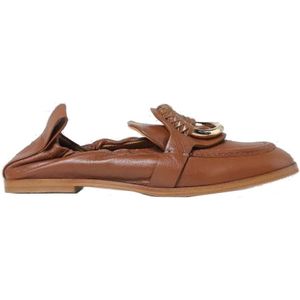 See by Chloé, Leren Loafers voor Dames Bruin, Dames, Maat:35 EU