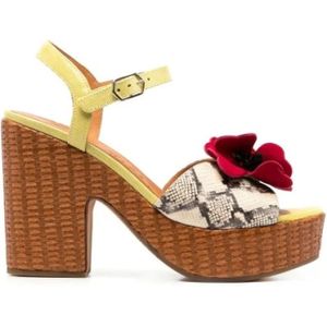 Chie Mihara, Gele Geweven Bloem Sandalen Geel, Dames, Maat:40 EU