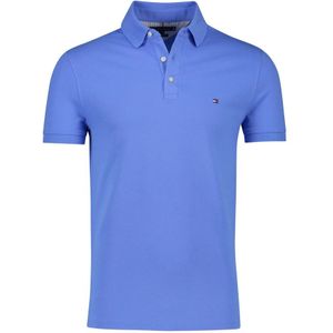 Tommy Hilfiger, Tops, Heren, Blauw, 2Xl, Katoen, Blauwe Slim Fit Polo Shirt