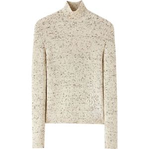 Jil Sander, Beige Rib Coltrui Beige, Dames, Maat:S