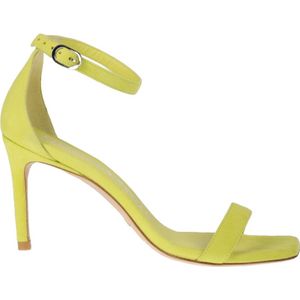 Stuart Weitzman, Schoenen, Dames, Groen, 38 EU, Leer, Groene Hak Sandaal - Normale Pasvorm - 100% Leer