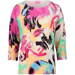 Betty Barclay, Blouses & Shirts, Dames, Veelkleurig, 3Xl, Geribbeld Sweatshirt met Glitterstenen