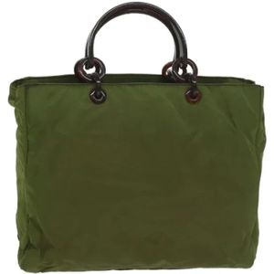 Prada Vintage, Pre-owned, Dames, Groen, ONE Size, Nylon, Pre-owned Nylon handbags