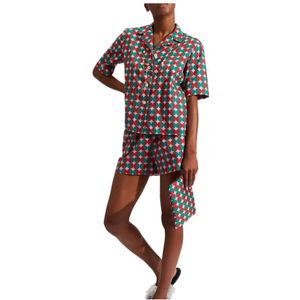 La DoubleJ, Comfortabele Katoenen Kort Pyjamaset Roze, Dames, Maat:M