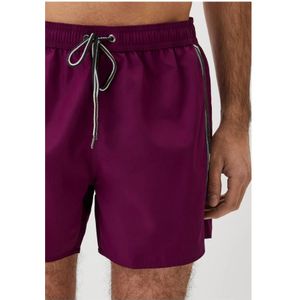 Emporio Armani, Badkleding, Heren, Paars, XL, Polyester, Paarse Logo Band Zwemshorts