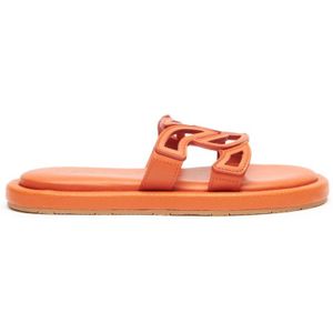 Casadei, Schoenen, Dames, Oranje, 39 EU, Leer, Slippers