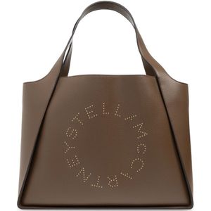 Stella McCartney, Tassen, Dames, Bruin, ONE Size, Logo Tote Shopper Tas