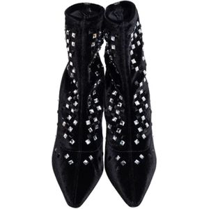 Giuseppe Zanotti Pre-owned, Pre-owned, Dames, Zwart, 39 EU, Pre-owned Velvet boots