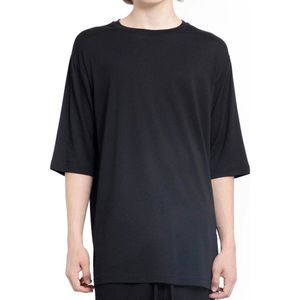 Thom Krom, Oversized Zwart Katoen Modal T-shirt Zwart, Heren, Maat:S