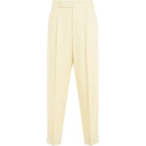 Fear Of God, Broeken, Heren, Beige, L, Wol, Gele & Oranje Tapered Wollen Broek