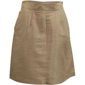 Valentino Vintage, Pre-owned, Dames, Beige, L, Pre-owned Silk bottoms
