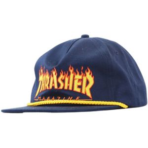 Thrasher, Snapback cap vlam touw Blauw, Heren, Maat:ONE Size