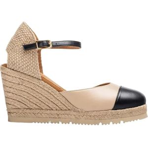 Unisa, Beige Casual Leren Espadrilles Beige, Dames, Maat:37 EU