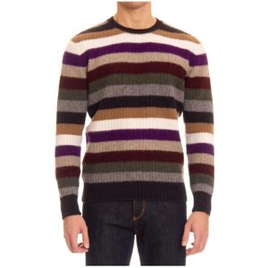 Drumohr, Truien, Heren, Veelkleurig, 2Xl, Wol, Multicolor Gestreepte Sweaters