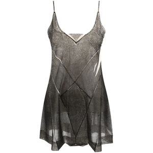 Maison Margiela, Zijden Serigrafische Playsuit Zwart, Dames, Maat:XS