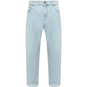 Balmain, Jeans, Heren, Blauw, W34, Katoen, reguliere type jeans