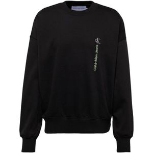 Calvin Klein Jeans, Sweatshirts & Hoodies, Heren, Zwart, L, Katoen, Casual Sweatshirt