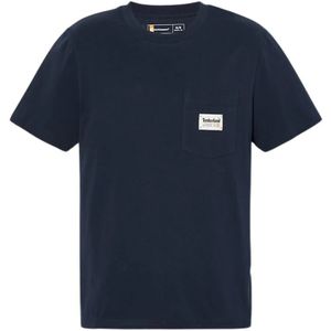 Timberland, Tops, Heren, Blauw, S, Katoen, T-Shirts