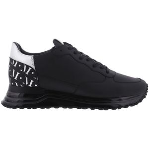 Mallet Footwear, Heren Popham Sneaker Zwart/Zilver Zwart, Heren, Maat:44 EU