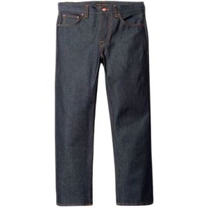 Nudie Jeans, Rad Rufus Jeans, Biologisch Katoen, Hoge Taille Blauw, Heren, Maat:W32 L32