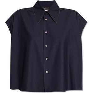 Fabiana Filippi, Blouses & Shirts, Dames, Blauw, XS, Wol, Shirt met korte mouwen