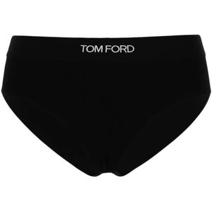 Tom Ford, Jersey Slip Jurk Zwart, Dames, Maat:XL
