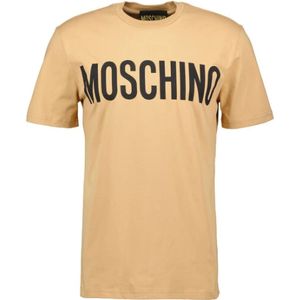 Moschino, Tops, Heren, Beige, S, Print T-shirt