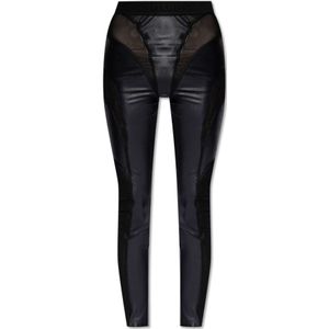 Versace Jeans Couture, Leggings met logo Zwart, Dames, Maat:S