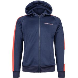 Tommy Hilfiger, Fleece hoodie met volledige rits in kleurblokken Blauw, Heren, Maat:M