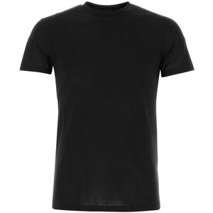 PT Torino, Tops, Heren, Zwart, 5Xl, Zwarte zijden blend T-shirt
