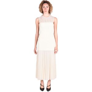 Proenza Schouler, Polyester Jurken voor Vrouwen Beige, Dames, Maat:2XS