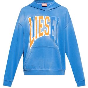 Diesel, Sweatshirts & Hoodies, Heren, Blauw, S, Katoen, ‘S-Boxt-Hood’ hoodie