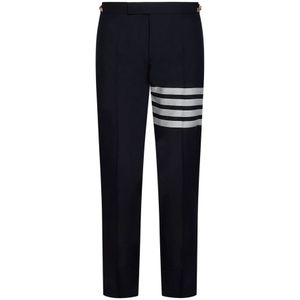 Thom Browne, Broeken, Heren, Blauw, M, Wol, Slim-fit Broeken