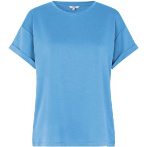 mbyM, Blauwe Dawn Omgeslagen Mouw T-shirt Amana Blauw, Dames, Maat:L