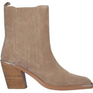 Alma EN Pena, Schoenen, Dames, Beige, 35 EU, Vierkante Neus Blokhak Laars