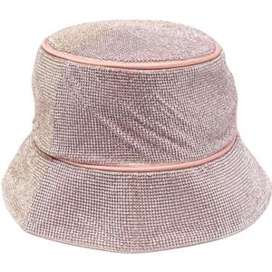 Kara, Metalen gebreide sjaal met roze kristallen Roze, Dames, Maat:ONE Size