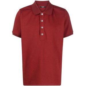 Balmain, Tops, Heren, Rood, XL, Katoen, Rode Monogram Polo Shirt Casual Stijl