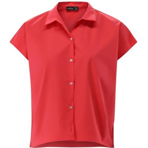 Van Laack, Blouse met Halve Mouwen en Knopenrij Rood, Dames, Maat:XS