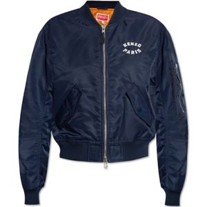 Kenzo, Jassen, Dames, Blauw, L, Bomberjack