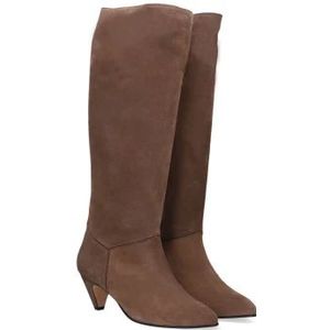 Anonymous Copenhagen, Schoenen, Dames, Bruin, 39 EU, Suède, Taupe Suede Stiletto Laarzen