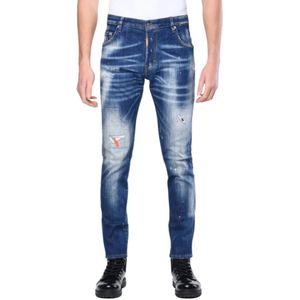 My Brand, Jeans, Heren, Blauw, W36, Denim, Blauw Gewassen Oranje Jeans