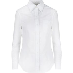 Thom Browne, Blouses & Shirts, Dames, Wit, M, Katoen, Klassieke Witte Katoenen Overhemd