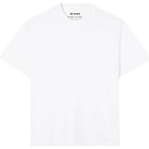 Sunnei, Tops, unisex, Wit, S, Katoen, Wit Katoenen T-Shirt met Strijklogo