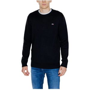 Tommy Hilfiger, Truien, Heren, Zwart, 2Xl, Katoen, Zwart Gebreid met Lange Mouwen