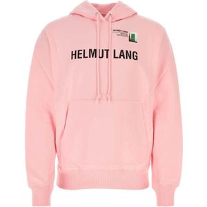 Helmut Lang, Sweatshirts & Hoodies, Heren, Roze, L, Katoen, Roze katoenen sweatshirt