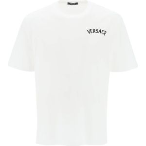 Versace, Tops, Heren, Wit, S, Katoen, Casual Sweatshirt