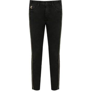 One Teaspoon, Jeans, Dames, Zwart, W26, Katoen, Gouden Geborduurde Skinny Katoenen Jeans