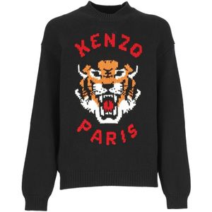 Kenzo, Round-neck Truien Zwart, Heren, Maat:L